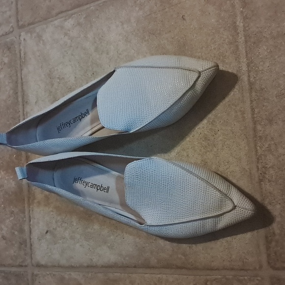 Jeffrey Campbell Viona Texture Off White Cream Pointed-Toe Loafers/Flats 7 - Picture 2 of 8